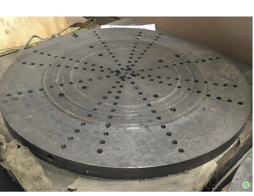 26” Steel Face Plate Face Plate Used 26” Diameter Steel Face Plate Drilled and Tapped | Tartan American Machinery Corp.