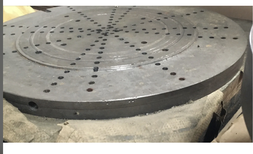 26” Steel Face Plate Face Plate Used 26” Diameter Steel Face Plate Drilled and Tapped | Tartan American Machinery Corp.