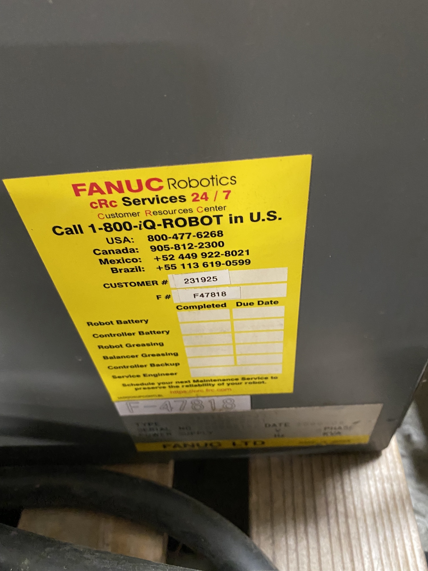 2000 FANUC M-6I Robots | Tartan American Machinery Corp.